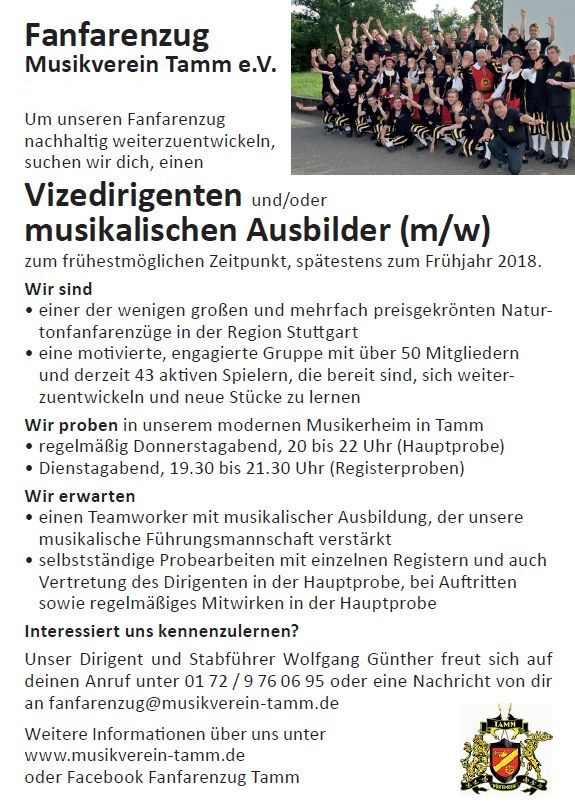 Vizedirigent gesucht